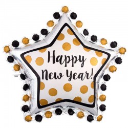 Balão Foil Estrela Happy New Year