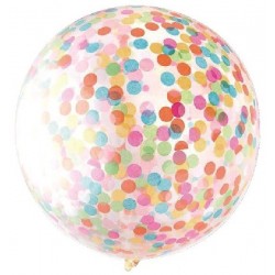 Balão Transparente 90 cms Confetis