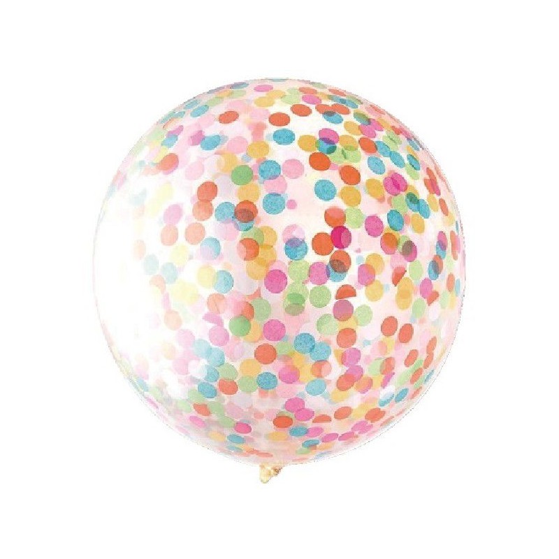Balão Transparente 90 cms Confetis