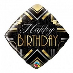 Balão Happy Birthday Art Deco