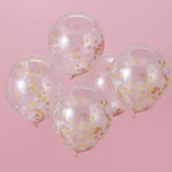 5 Balões Confetis Estrelas MAKE A WISH
