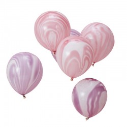 10 Balões Rosa e Lilás Marmoreados