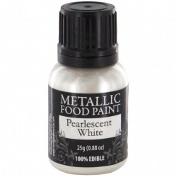 Tinta Metálica Comestível Rainbow Dust Branco Pérola
