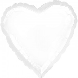 Balão Foil Coração Branco 45 cms