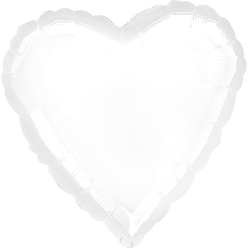 Balão Foil Coração Branco 45 cms