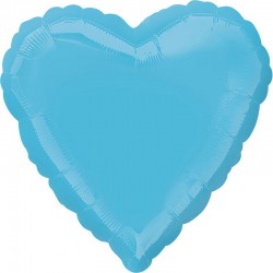 Balão Foil Coração Azul Caribe 45 cms
