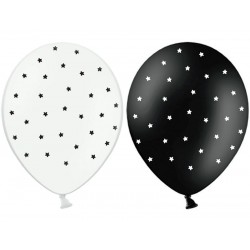 Balões Pretos e Brancos com Estrelas