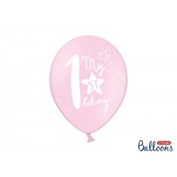 6 Balões 1º Aniversário Cores Pastel