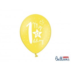 6 Balões 1º Aniversário Cores Pastel