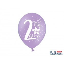 6 Balões 2º Aniversário Cores Pastel
