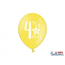 6 Balões 4º Aniversário Cores Pastel