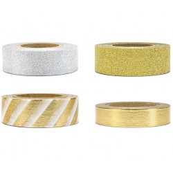 Washi Tape Dourado e Prata