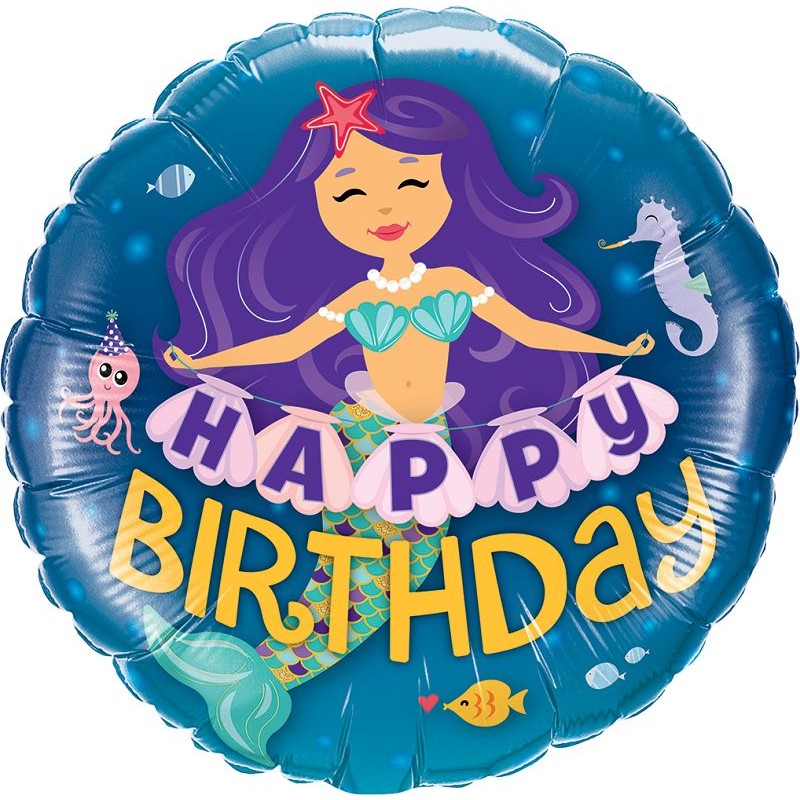 Balão Happy Birthday Sereias