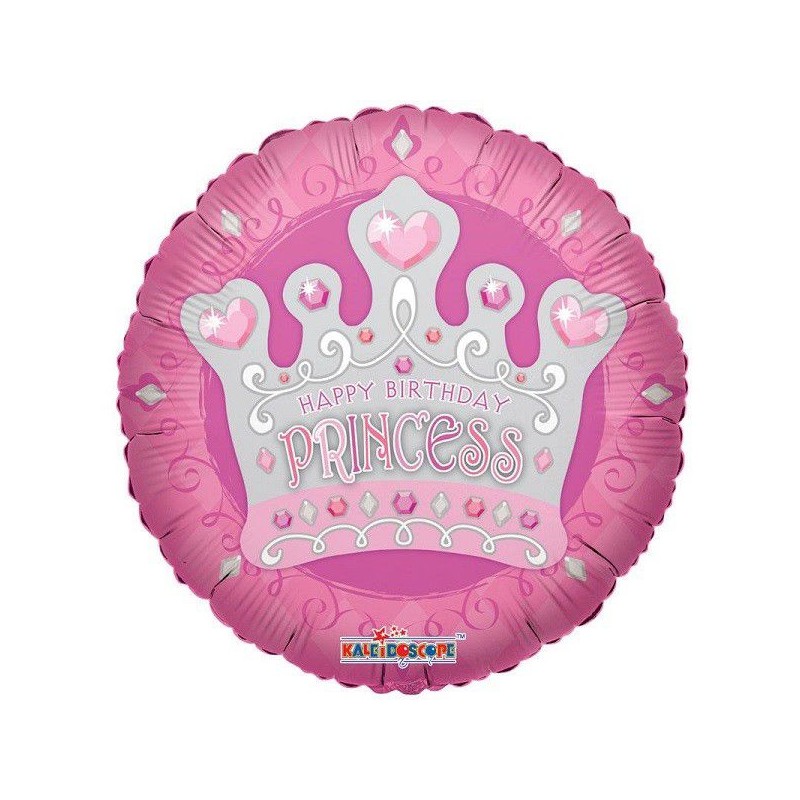 Balão Foil Redondo Happy Birthday Princess