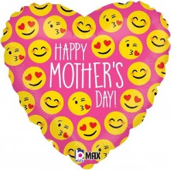 Balão Coração Emojis Happy Mothers Day
