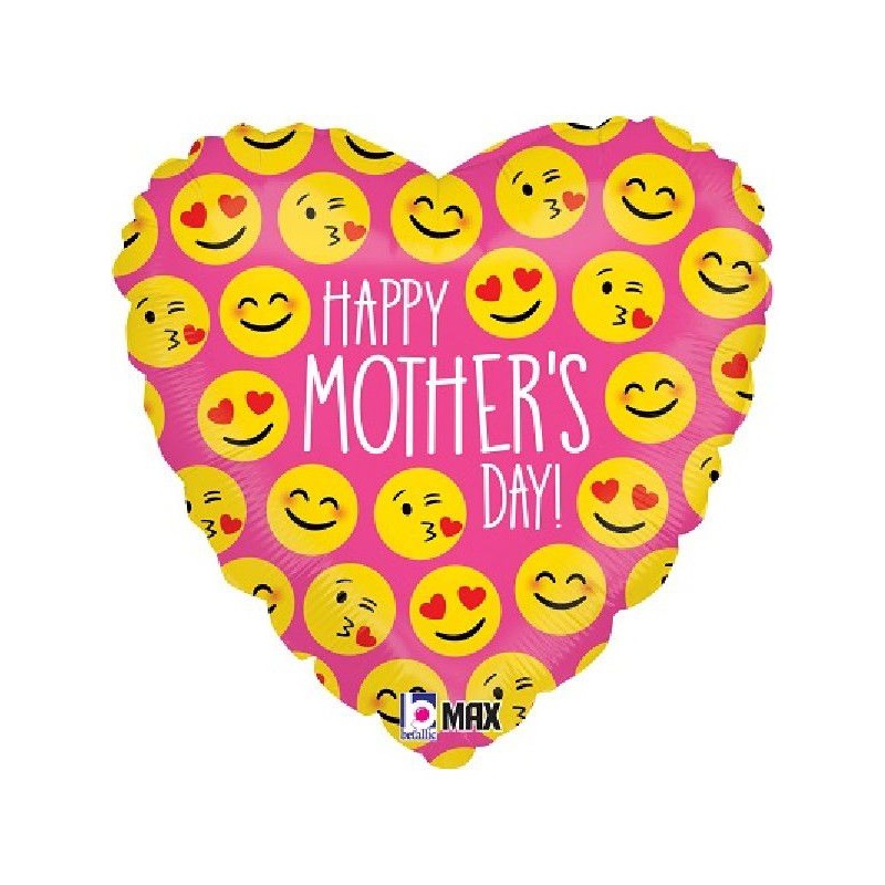 Balão Coração Emojis Happy Mothers Day