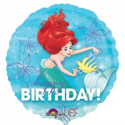 Balão Foil Ariel Happy Birthday
