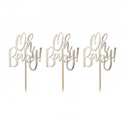 Cup Cake Toppers Dourado Foil - OH BABY!