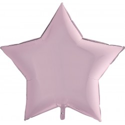 Balão Foil Estrela Rosa Pastel 90 cms