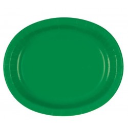 8 Bandejas Oval Verde Esmeralda