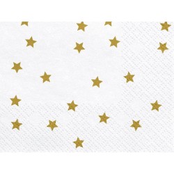 Guardanapo Branco Estrelas Douradas