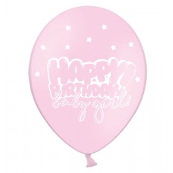 6 Balões Happy Birthday Baby Girl