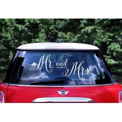Autocolante Carro Mr. and Mrs