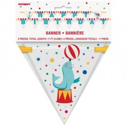 Banner Happy Birthday Tema Circo