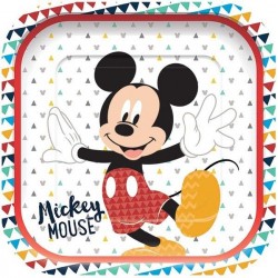 4 Pratos Quadrados Mickey