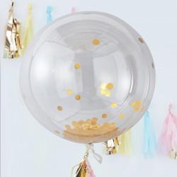 3 Balões ORB Confetti Grande Dourado