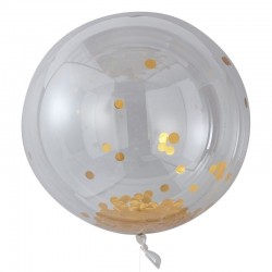 3 Balões ORB Confetti Grande Dourado