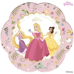 4 Pratos Flor Princesas da Disney