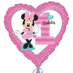 Balão Coração Minnie 1º Aniversário