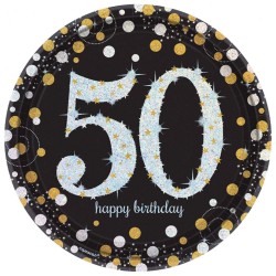 Pratos Sparkle HAppy Birthday 50