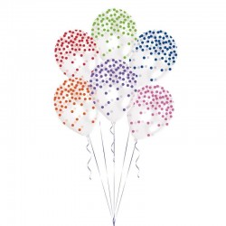 Balões Transparentes Confetis Milticoloridos