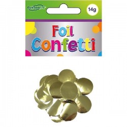 Confetis dourados foil 14g 10mm