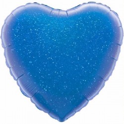 Balão Foil Coração Azul Holográfico