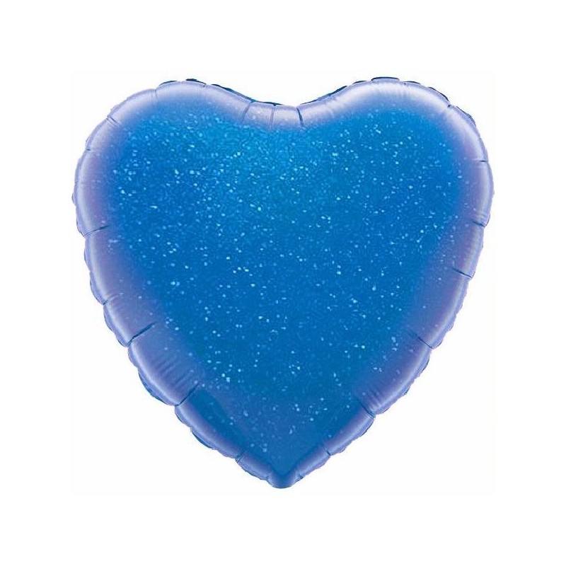 Balão Foil Coração Azul Holográfico