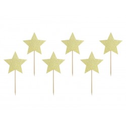 6 Toppers Estrelas Douradas