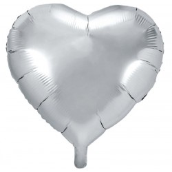Balão Coração Foil Prateado 61 cms