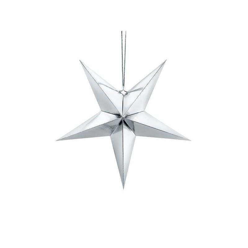 Estrela Papel Prata 45 Cms