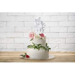 Cake topper Prata Mr&Mrs, 25.5cm