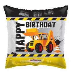 Balão Foil Happy Birthday Under Construction 45 cms