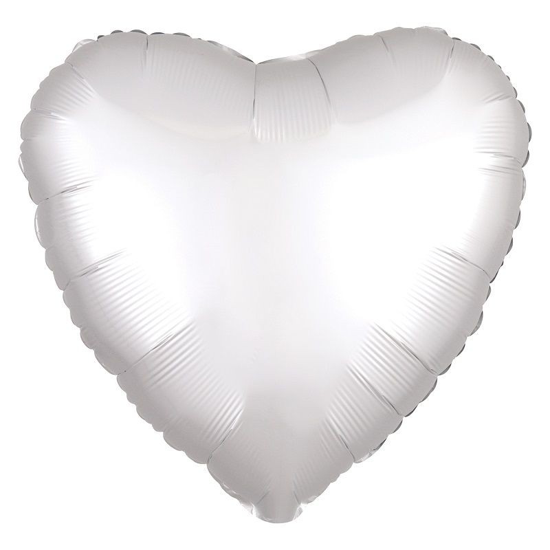 Balão Foil Coração Branco Satinado