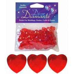 Corações Diamante Vermelho 1.2 cms