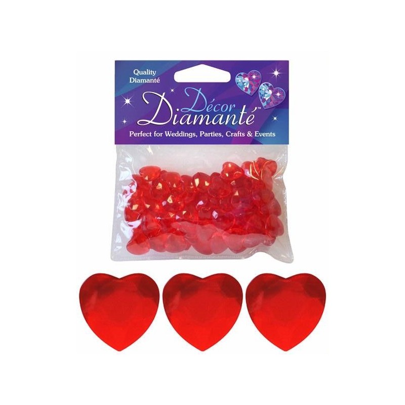 Corações Diamante Vermelho 1.2 cms