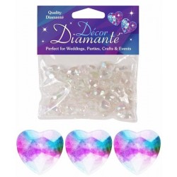Corações Decorativos Diamante Iridiscentes 1.2 cms