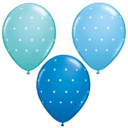 Balão Azul Bolinhas Brancas
