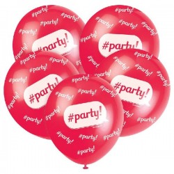 6 Balões Party Vermelhos