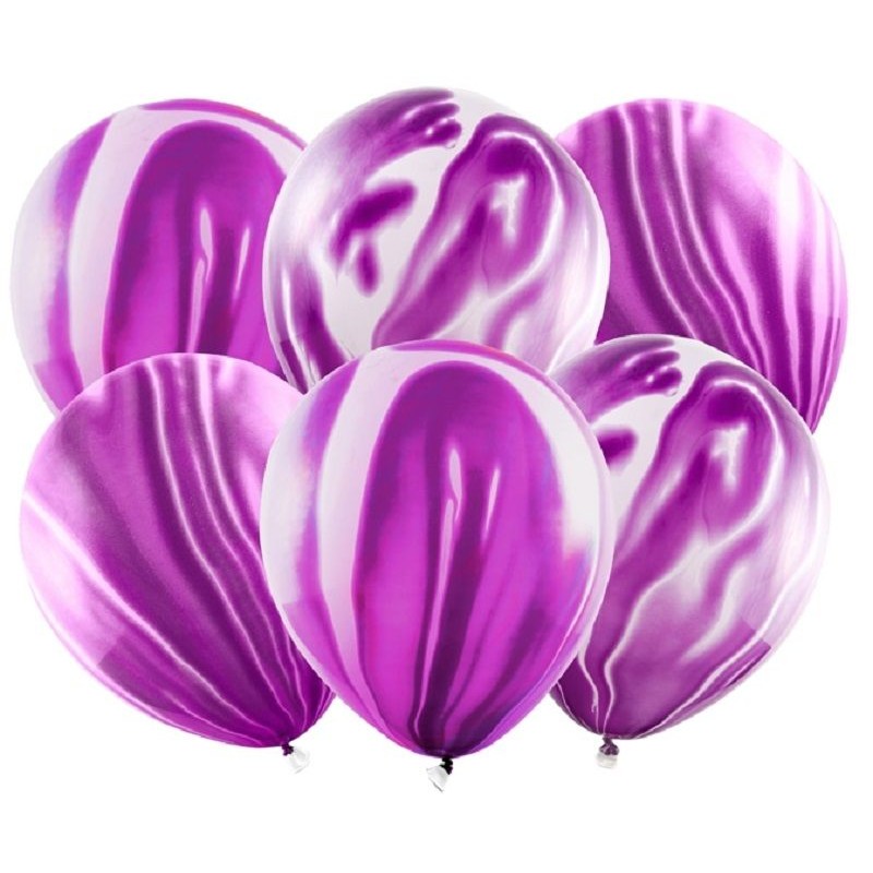 6 Balões Marmoreados Violeta